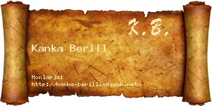 Kanka Berill névjegykártya
